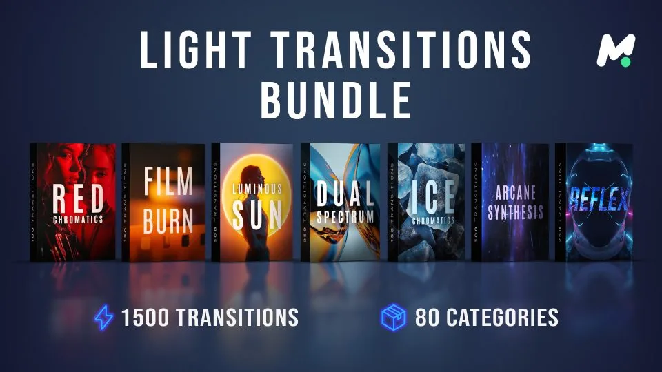 1500 Light Transitions Bundle for Premiere Pro & After Effects